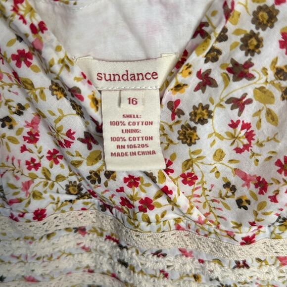 Sundance Midi Sleeveless V-neck Floral Cotton Dress W1791 Sz 16 - Picture 5 of 8